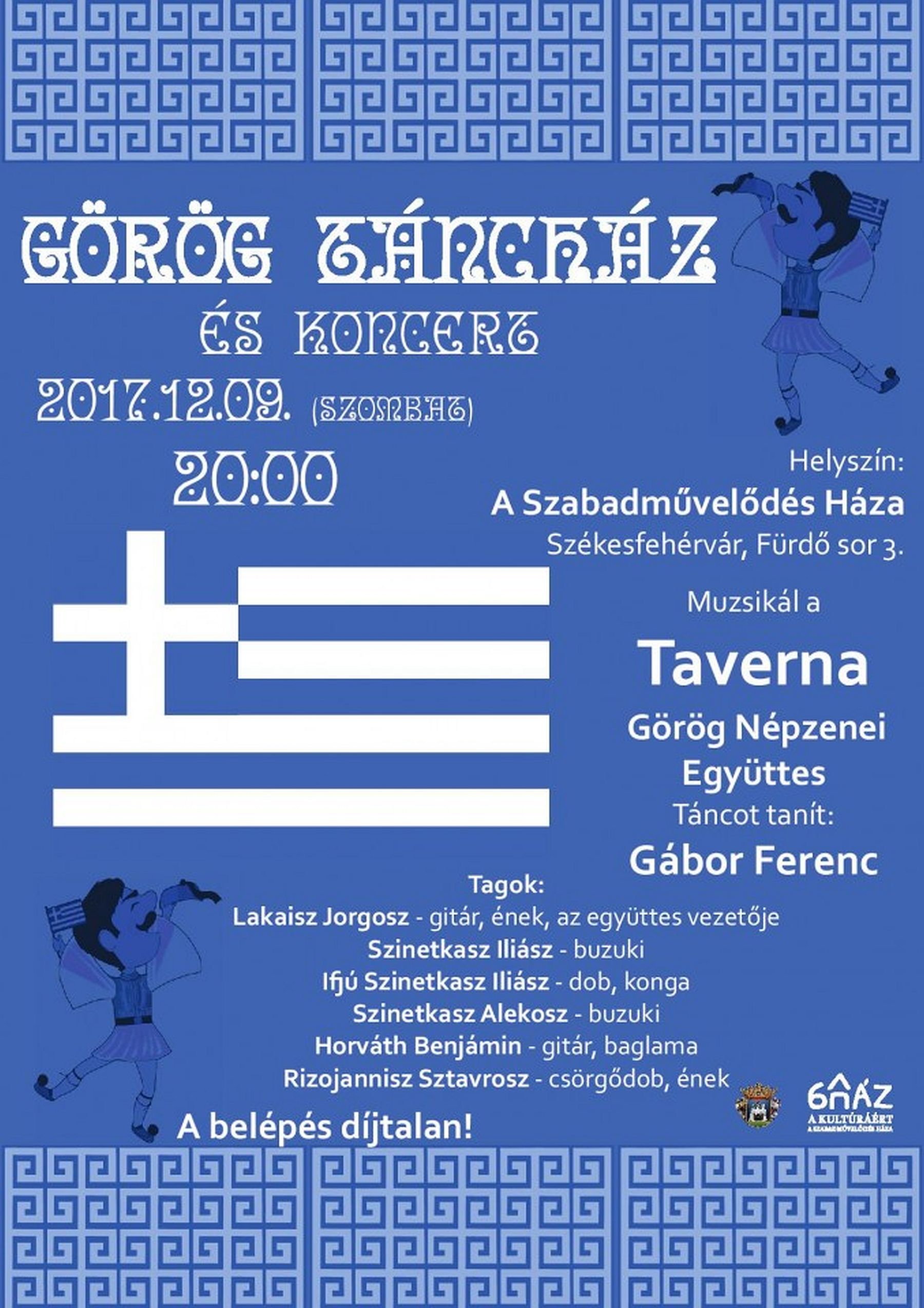Görög táncház és koncert lesz szombaton A Szabadművelődés Házában